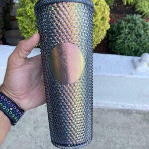 Starbucks Black Iridescent Studded Tumbler cold cup Venti 24Oz Brand New W/ Tag